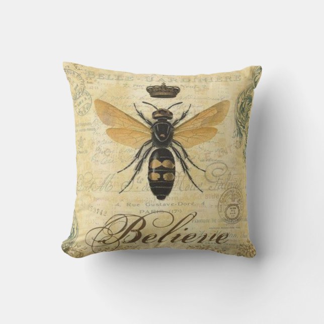 Queen Bee - Believe Throw Pillow (Front)