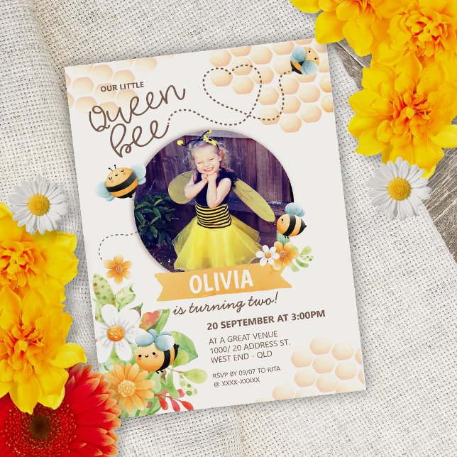 Queen Bee Birthday Invitation (Creator Uploaded)