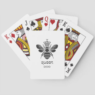 "Queen Bee" Black and White Poker Cards