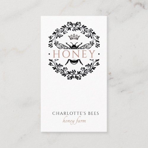 Queen Bee Black White Gold Beekeeper Honey Apiary Business Card