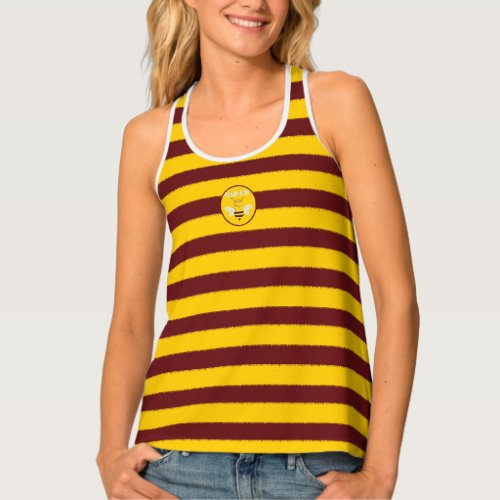 Queen Bee _ Brown  Yellow Stripe Royalty Only  Tank Top