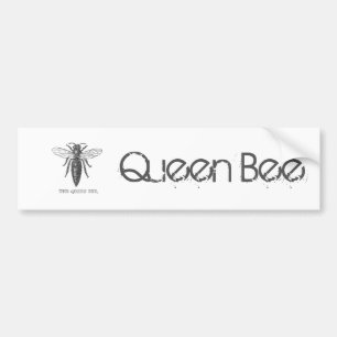 Queen Bee Bug Insect Antique Illustration Bumper Sticker