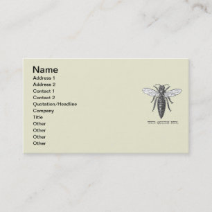 Queen Bee Bug Insect Antique Illustration Business Card