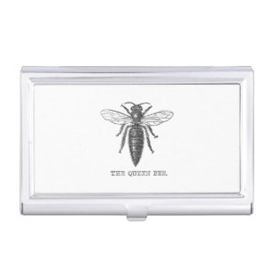 Queen Bee Bug Insect Antique Illustration Business Card Case