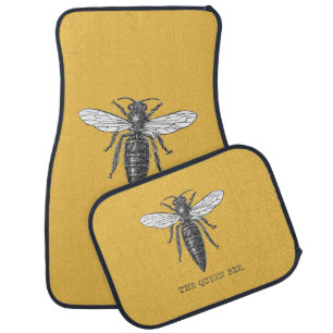 Queen Bee Bug Insect Antique Illustration Car Mat