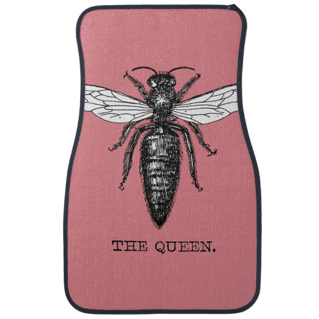 Queen Bee Bug Insect Antique Illustration Car Mat (Front)
