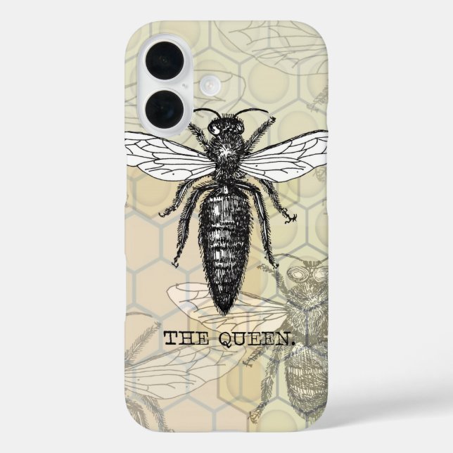 Queen Bee Bug Insect Antique Illustration Case-Mate iPhone Case (Back)