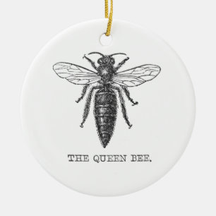 Queen Bee Bug Insect Antique Illustration Ceramic Ornament