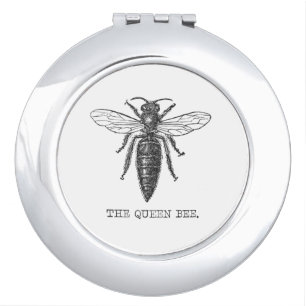 Queen Bee Bug Insect Antique Illustration Compact Mirror