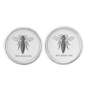 Queen Bee Bug Insect Antique Illustration Cufflinks