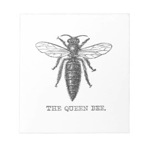 Queen Bee Bug Insect Antique Illustration Notepad