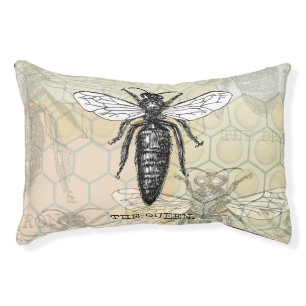 Queen Bee Bug Insect Antique Illustration Pet Bed