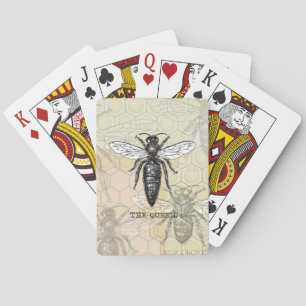 Queen Bee Bug Insect Antique Illustration Poker Cards