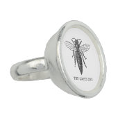 Queen Bee Bug Insect Antique Illustration Ring (Side)