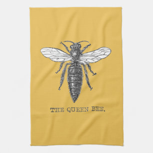 Queen Bee Bug Insect Antique Illustration Towel
