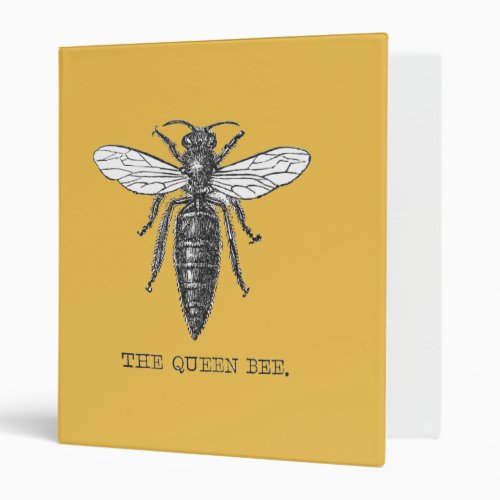 Queen Bee Bug Insect Bees Illustration Binder