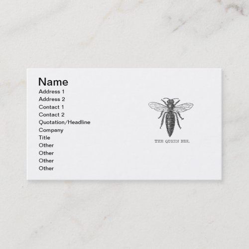 Queen Bee Bug Insect Bees Illustration Business Card