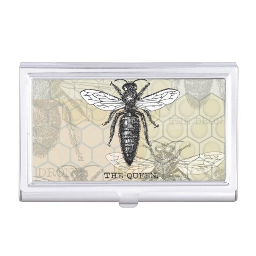Queen Bee Bug Insect Bees Illustration Business Card Holder