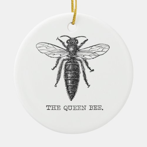 Queen Bee Bug Insect Bees Illustration Ceramic Ornament