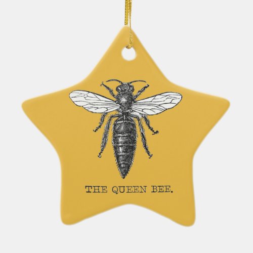 Queen Bee Bug Insect Bees Illustration Ceramic Ornament