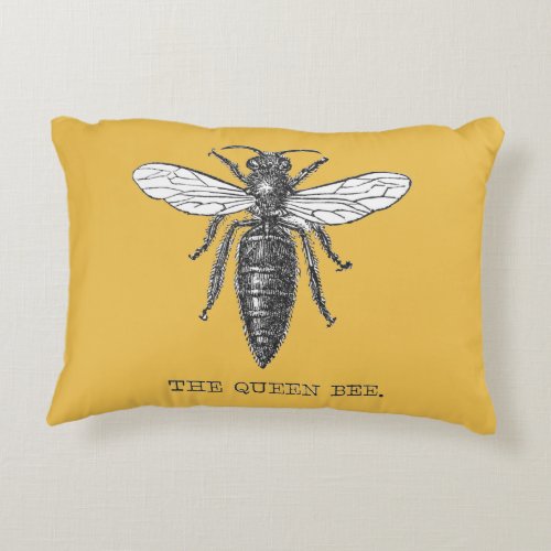 Queen Bee Bug Insect Bees Illustration Decorative Pillow