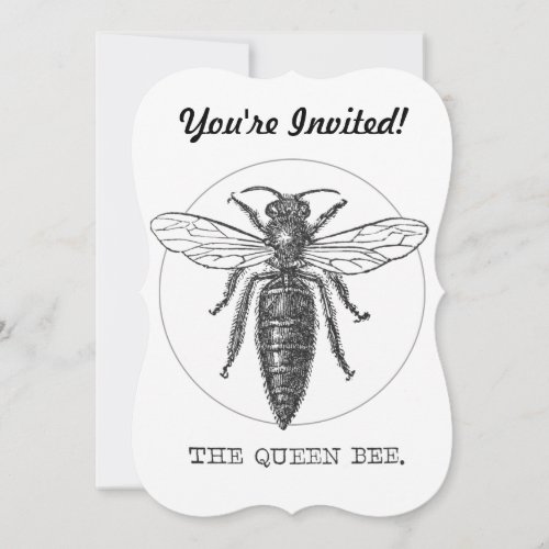 Queen Bee Bug Insect Bees Illustration Invitation