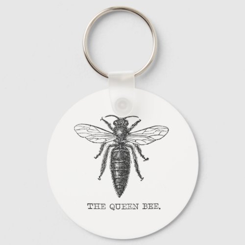Queen Bee Bug Insect Bees Illustration Keychain