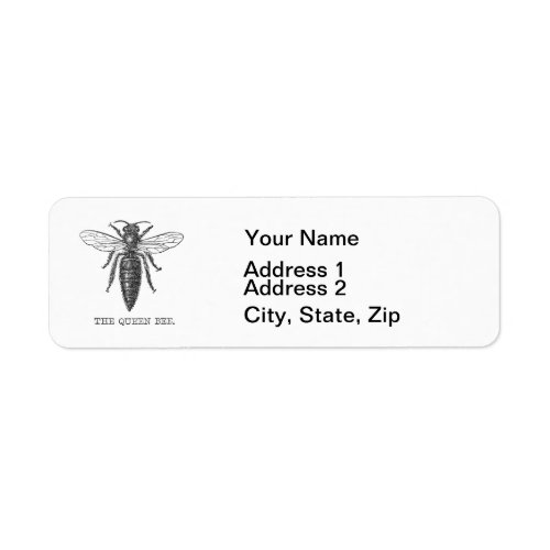 Queen Bee Bug Insect Bees Illustration Label