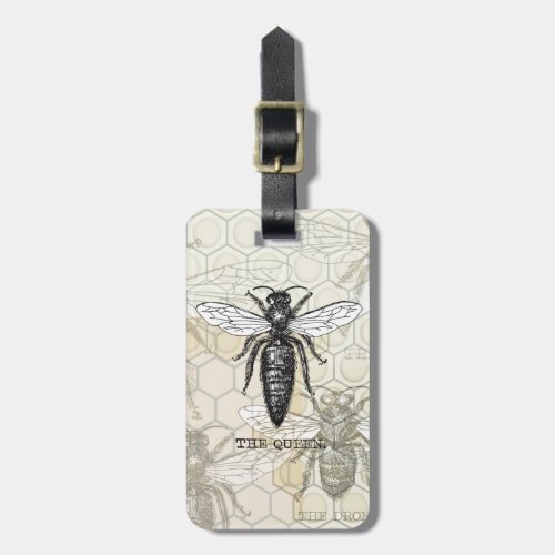 Queen Bee Bug Insect Bees Illustration Luggage Tag