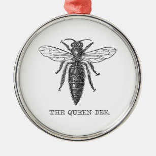 Queen Bee Bug Insect Bees Illustration Metal Ornament