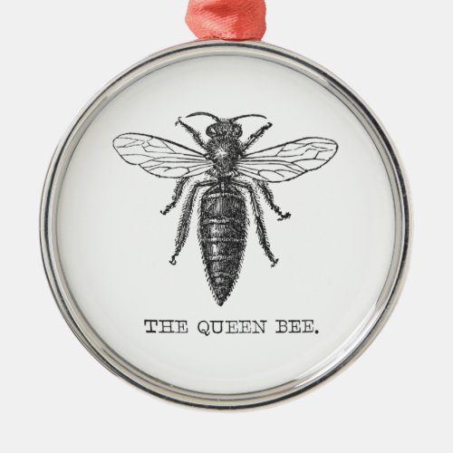 Queen Bee Bug Insect Bees Illustration Metal Ornament