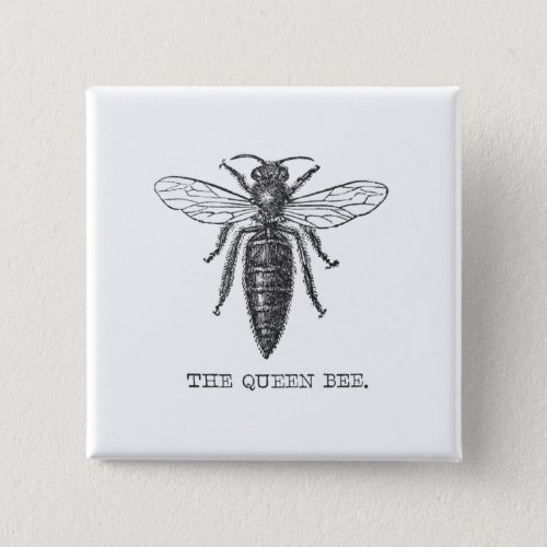 Queen Bee Bug Insect Bees Illustration Pinback Button
