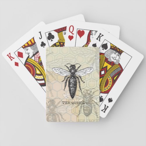 Queen Bee Bug Insect Bees Illustration Poker Cards