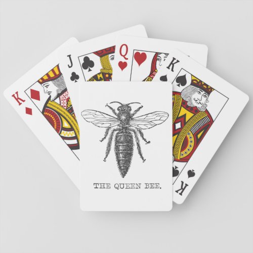 Queen Bee Bug Insect Bees Illustration Poker Cards