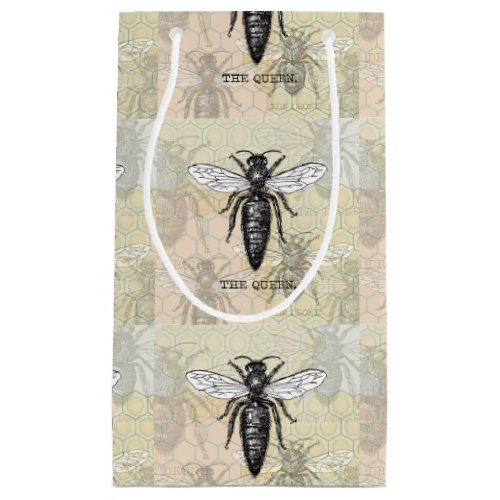 Queen Bee Bug Insect Bees Illustration Small Gift Bag