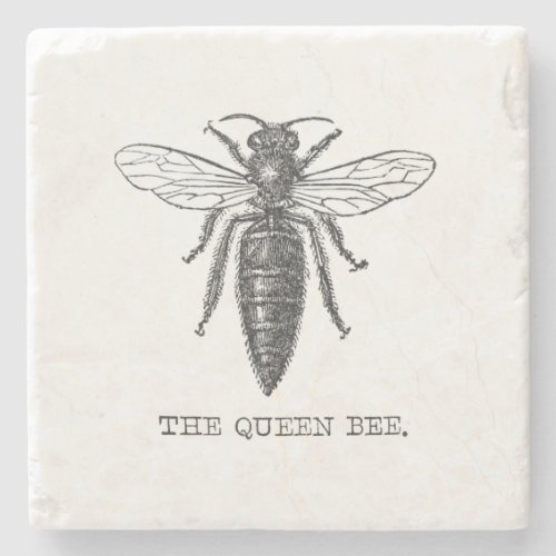 Queen Bee Bug Insect Bees Illustration Stone Coaster