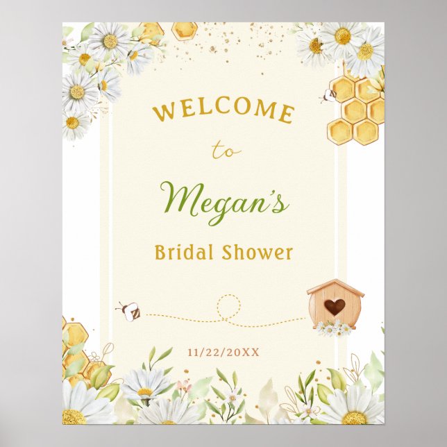 Queen Bee Bumblebee Bride to Bee Bridal Shower Poster (Front)