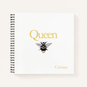 Queen Bee Bumblebee Yellow Black Journal Notebook