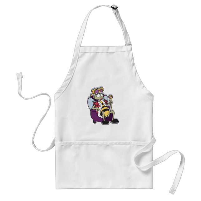 queen bee cartoon adult apron (Front)