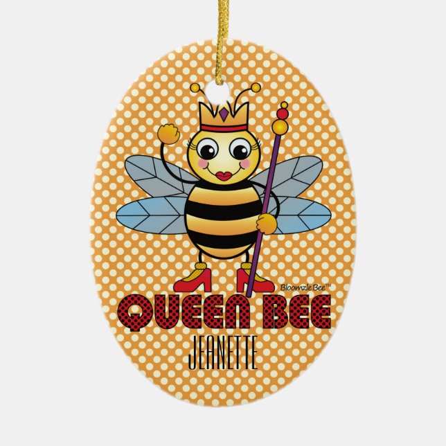 Queen Bee Ceramic Ornament (Front)