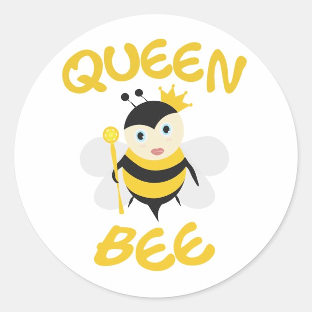Queen Bee Classic Round Sticker (Front)
