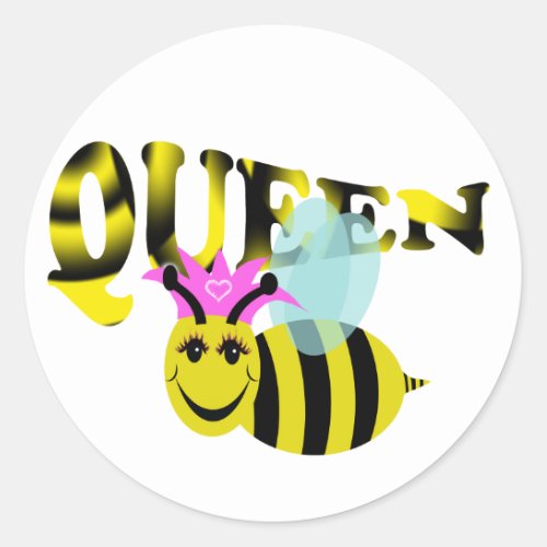 queen bee classic round sticker