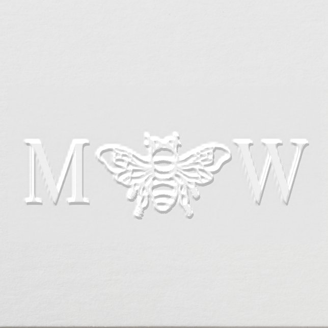 Queen Bee Couple Wedding 2 Initial Monogram Embosser (Design)