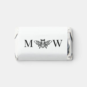 Queen Bee Couple Wedding 2 Initial Monogram Hershey's Miniatures