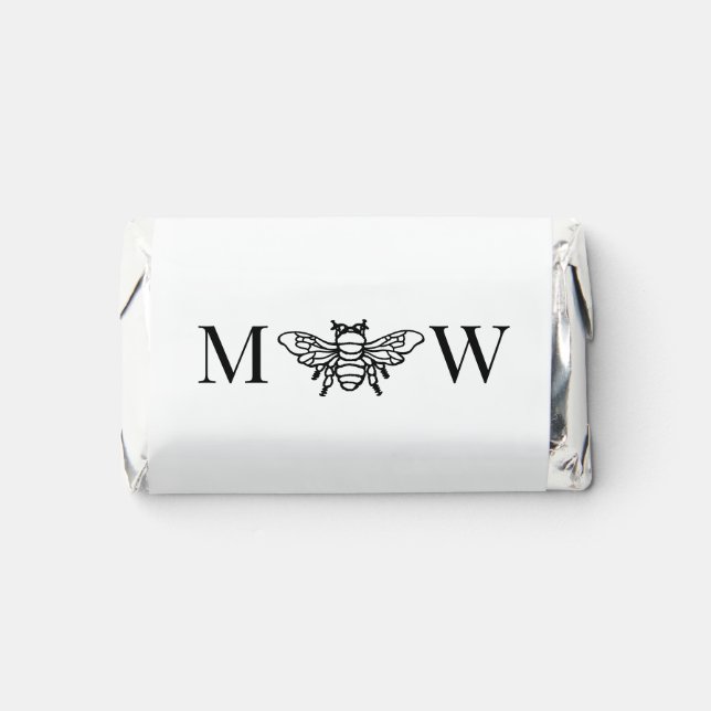 Queen Bee Couple Wedding 2 Initial Monogram Hershey's Miniatures (Front)
