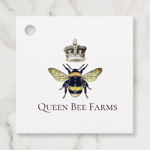 Queen Bee Crown Apiary Beekeeper Farm Honey  Favor Tags