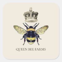 Queen Bee Crown Apiary Beekeeper Farm Honey Squar