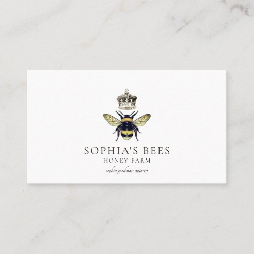 Queen Bee Crown Apiary Honey Products Business Card