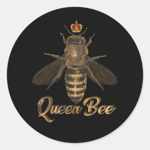 Queen Bee Crown Beekeeping Honey Lover Bee Keeper  Classic Round Sticker