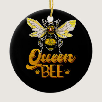 Queen Bee Crown Cute Honey Bee Hive Beekeeping Ceramic Ornament